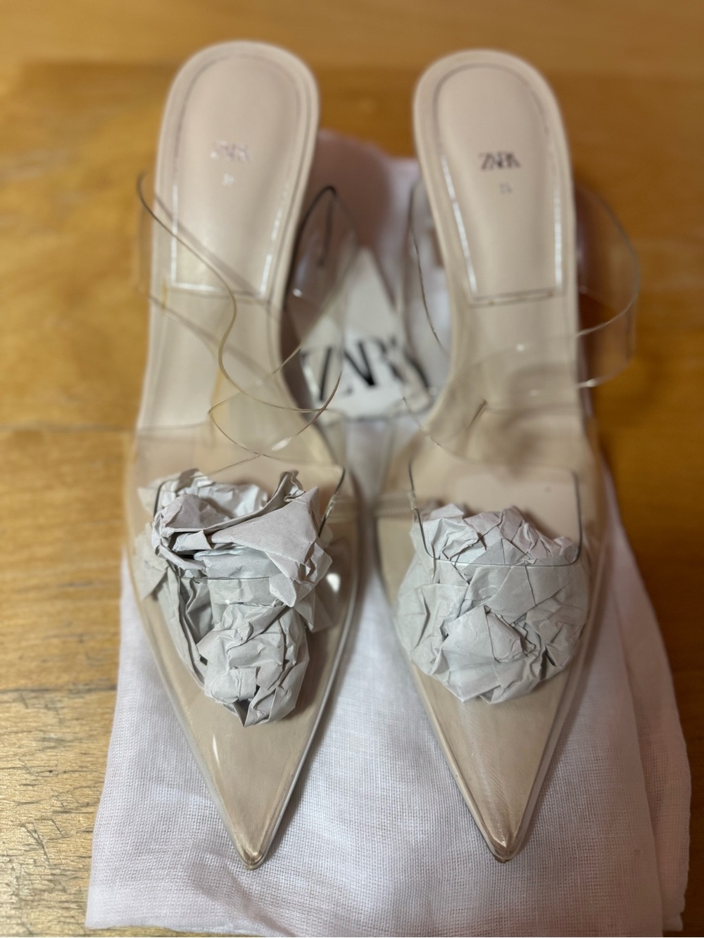 NEW ZARA Pointed-Toe Vinyl Mules